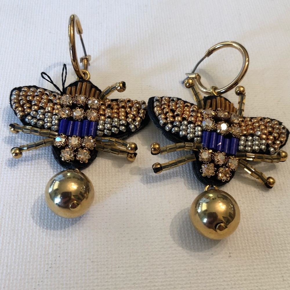 J. Crew Beaded Bee Earrings